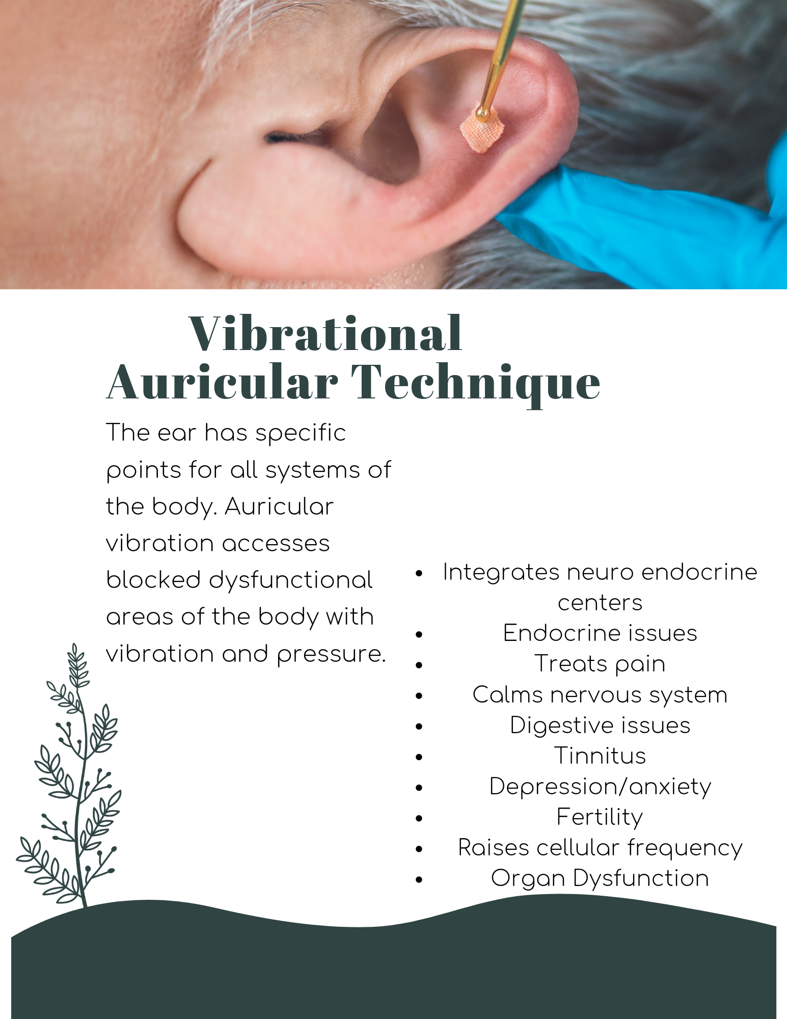 Vibrational Auricular Technique informational poster